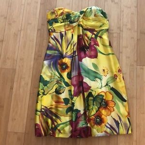 Strapless floral dress